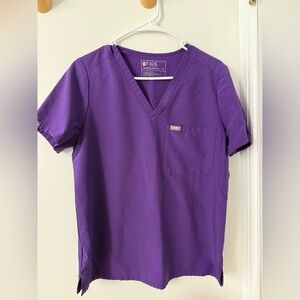 Figs Technical Collection V-Neck in Rich Purple